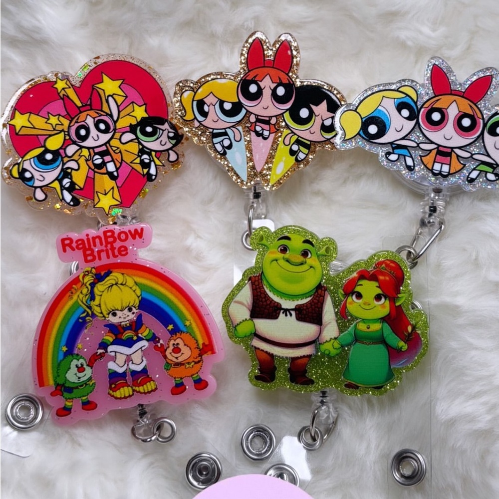 Cartoon character badge reels